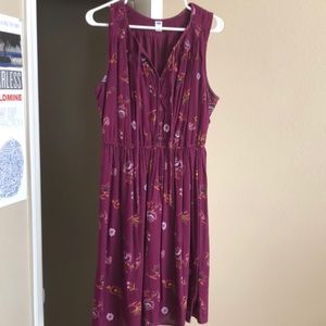 Purple floral print dress